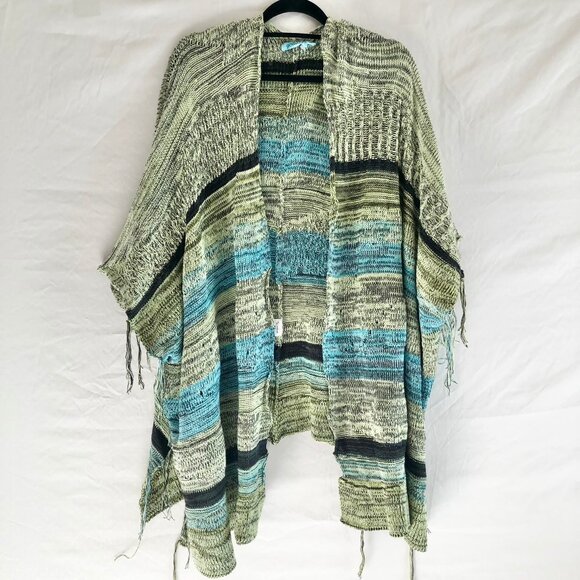 Goddis "Bullito Poolside" Fringe Sweater Knit Cover Up Speckled Knit Size S/M - Picture 2 of 13